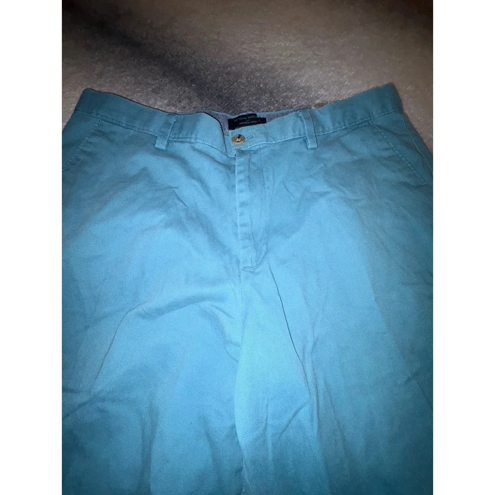 (A2) Banana Republic Emerson Chino Shorts Mens 34 Turquoise Blue Cotton 11